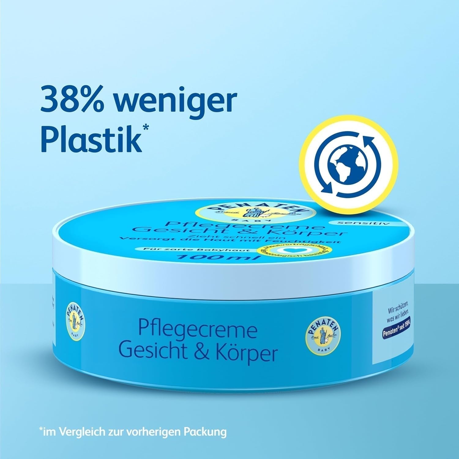 PENATEN cremă de îngrijire pentru față și corp (100 ml), cremă de față și de corp pentru bebeluși, cu absorbție rapidă, pentru pielea delicată a bebelușilor, lasă pielea moale și îi oferă pielii hidratare importantă Copii - Baie si Skincare Naty Shop