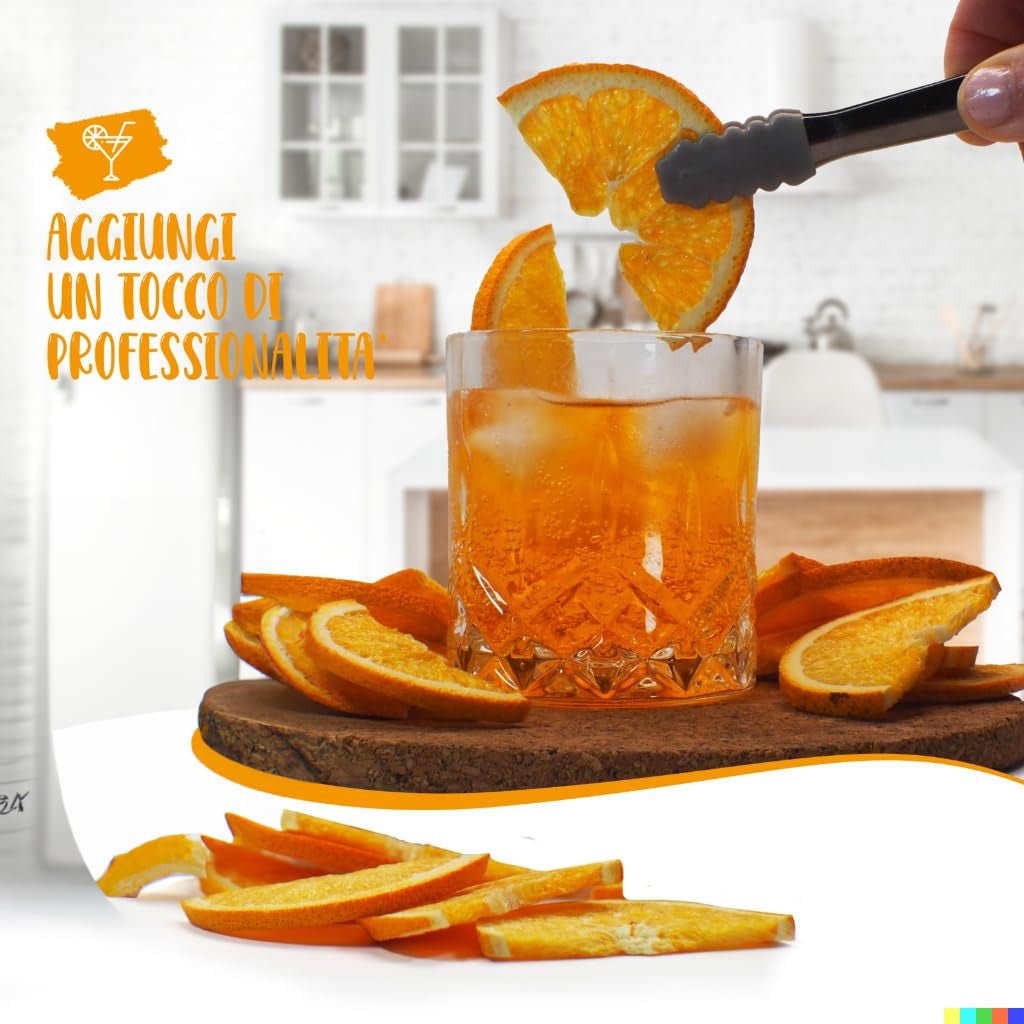 Portocale proaspete liofilizate în jumătăți de felii - portocale reci deshidratate pentru cocktailuri profesionale fructe proaspete liofilizate fructe uscate pentru cocktailuri -1 litru pachet aprox. 70 Produse deshidratate Naty Shop