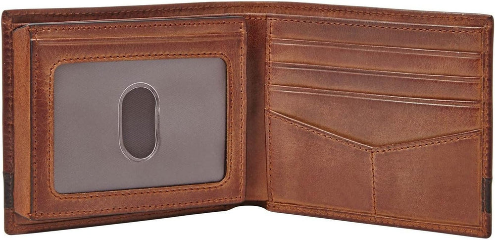 Portofel Fossil pentru bărbați Quinn, - 100% piele bifold maro 11,5 cm L x 2 cm l x 9 cm H ML3644200 Portofel Barbati Naty Shop