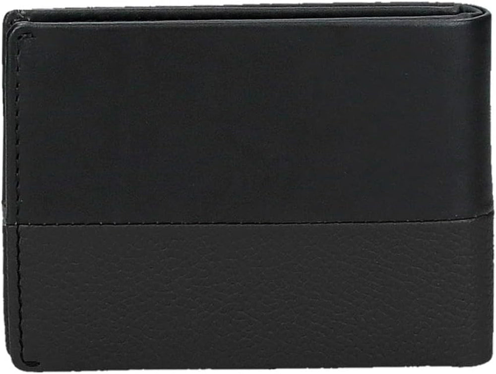 Portofel orizontal dublu Pepe Jeans cu compartiment pentru monede, negru, 11 x 8 x 1 cm, piele, protejat RFID, bărbați, Portofel orizontal cu compartiment pentru monede Portofel Barbati Naty Shop