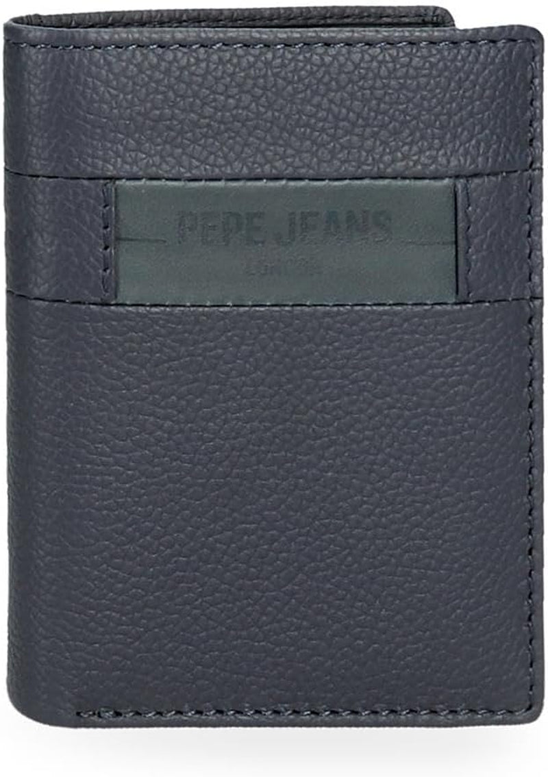 Portofele și portmonee Pepe Jeans Checkbox din piele de vacă, negru, maro, albastru și gri Portofel Barbati Naty Shop Albastru Servieta