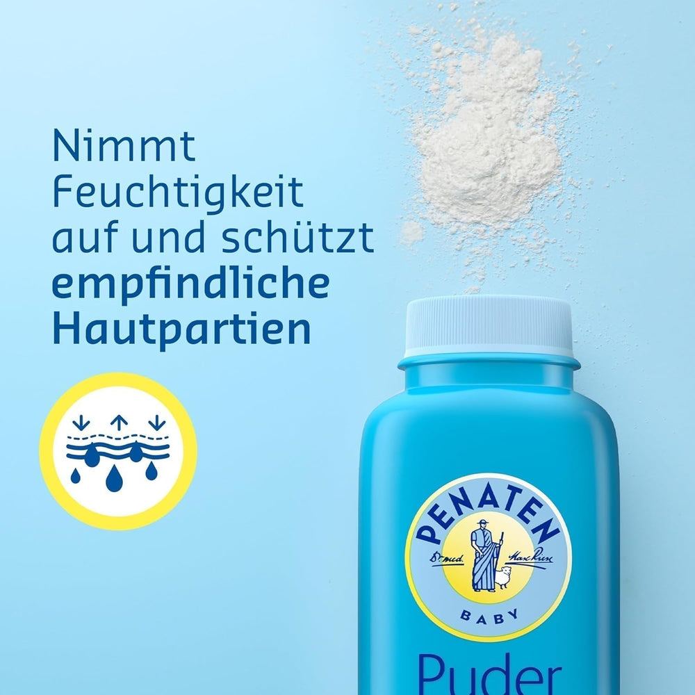 Pudră naturală pentru bebeluși Penaten cu aloe și vitamina E (1x 100g)- Protejează pielea sensibilă, absoarbe umezeala și menține pielea uscată- Aprobat dermatologic-99% ingrediente de origine naturală Copii - Baie si Skincare Naty Shop