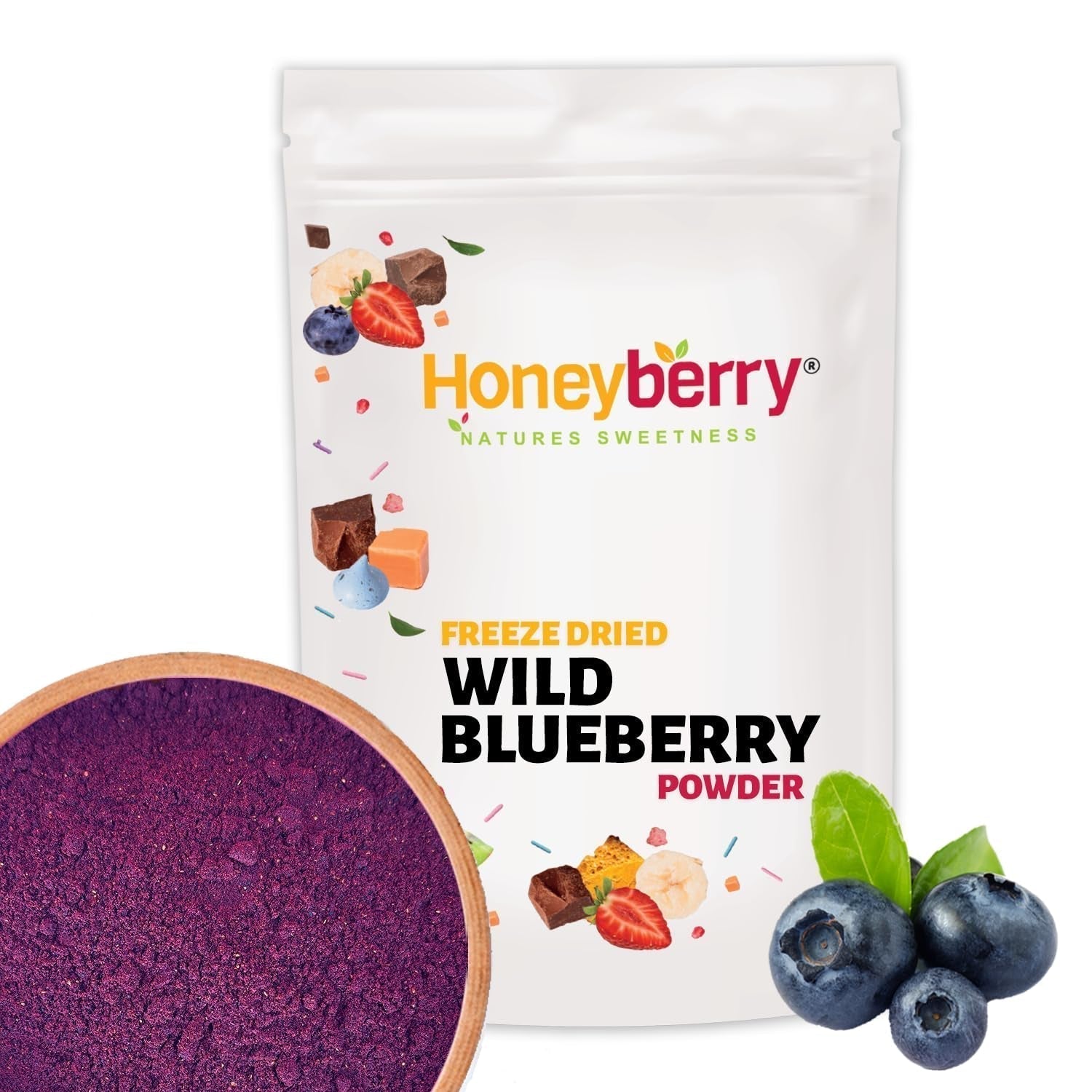 Pulbere de afine sălbatice liofilizate 100g - Pulbere de fructe liofilizate - Pulbere de afine liofilizate pentru coacere, smoothie și muesli - Pulbere naturală de afine fără aditivi Produse deshidratate Magazinul meu 100G