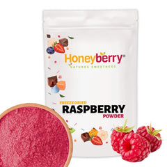 Pulbere de zmeură liofilizată 100g - Pulbere de fructe liofilizate - Pulbere de zmeură liofilizată pentru coacere, smoothie-uri și muesli - Pulbere de zmeură 100% naturală fără aditivi Produse deshidratate Naty Shop 100G