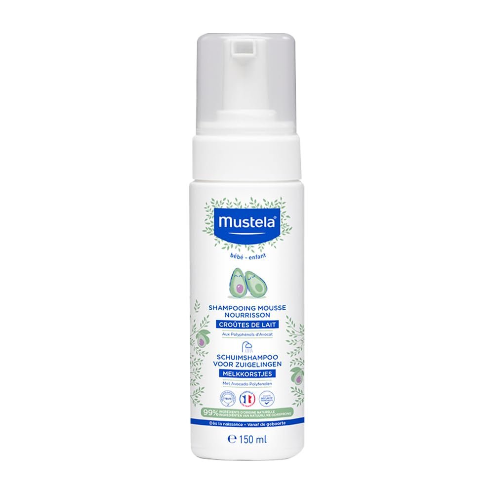 Șampon mousse pentru cruste de lapte, păr, bebeluși, copii, întreaga familie - Ajută la îndepărtarea crustă de lapte, curățare delicată, fără usturime (150ml) Copii - Baie si Skincare Naty Shop 150 Ml (1 pachet)