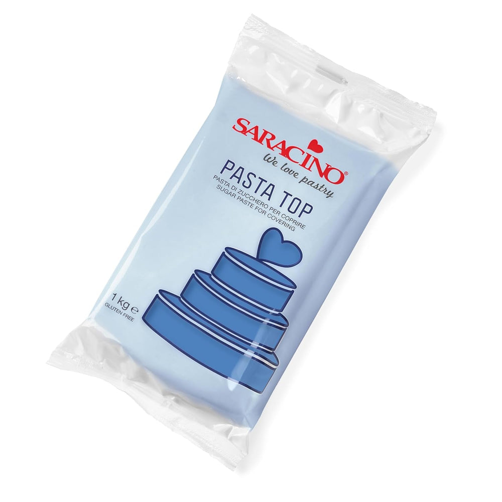Saracino Fondant Top, Pasta de Zahar Pentru Acoperire 1 kg, Made In Italy Pasta de zahar Naty Shop Albastru