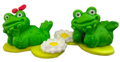 Set 2 decoratiuni comestibile din zahar, Broscute Decoratiuni din Pasta de Zahar Nati Shop