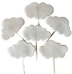 Set 6 decoratiuni comestibile din zahar, Norisori pufosi Decoratiuni din Pasta de Zahar Nati Shop
