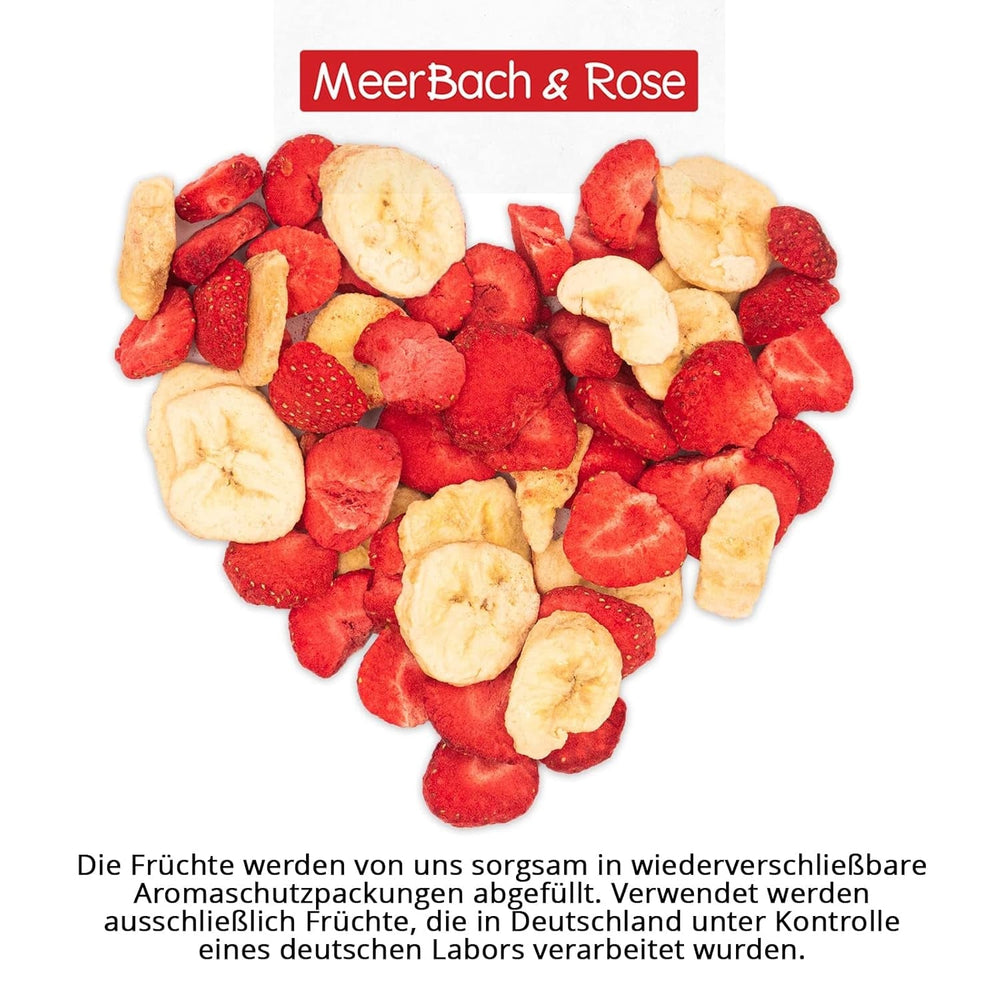 Strawberry-banana mix 200g - căpșuni liofilizate și banane liofilizate ca o gustare delicioasă într-o pungă Produse deshidratate Naty Shop