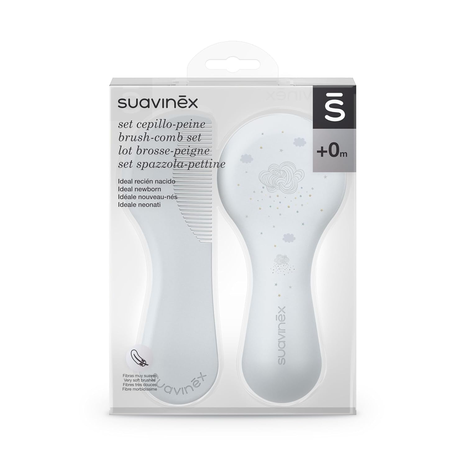 Suavinex 3162384 Pieptene cu perie, albastru Copii - Baie si Skincare Naty Shop