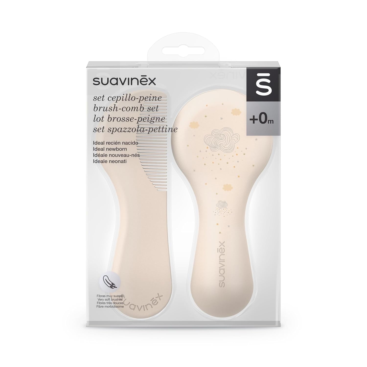 Suavinex 3162385 Pieptene cu perie, alb Copii - Baie si Skincare Naty Shop