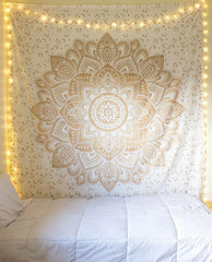 Tapiserie aur metalic mandala bumbac indian plaja arunca Casa - Accesorii si Decoratiuni Naty Shop Default Title