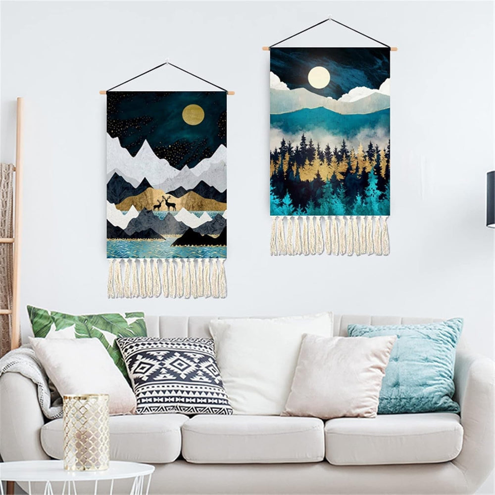 Tapiserie bucati tesuta munti paduri soare luna Casa - Accesorii si Decoratiuni Naty Shop Peisaj B