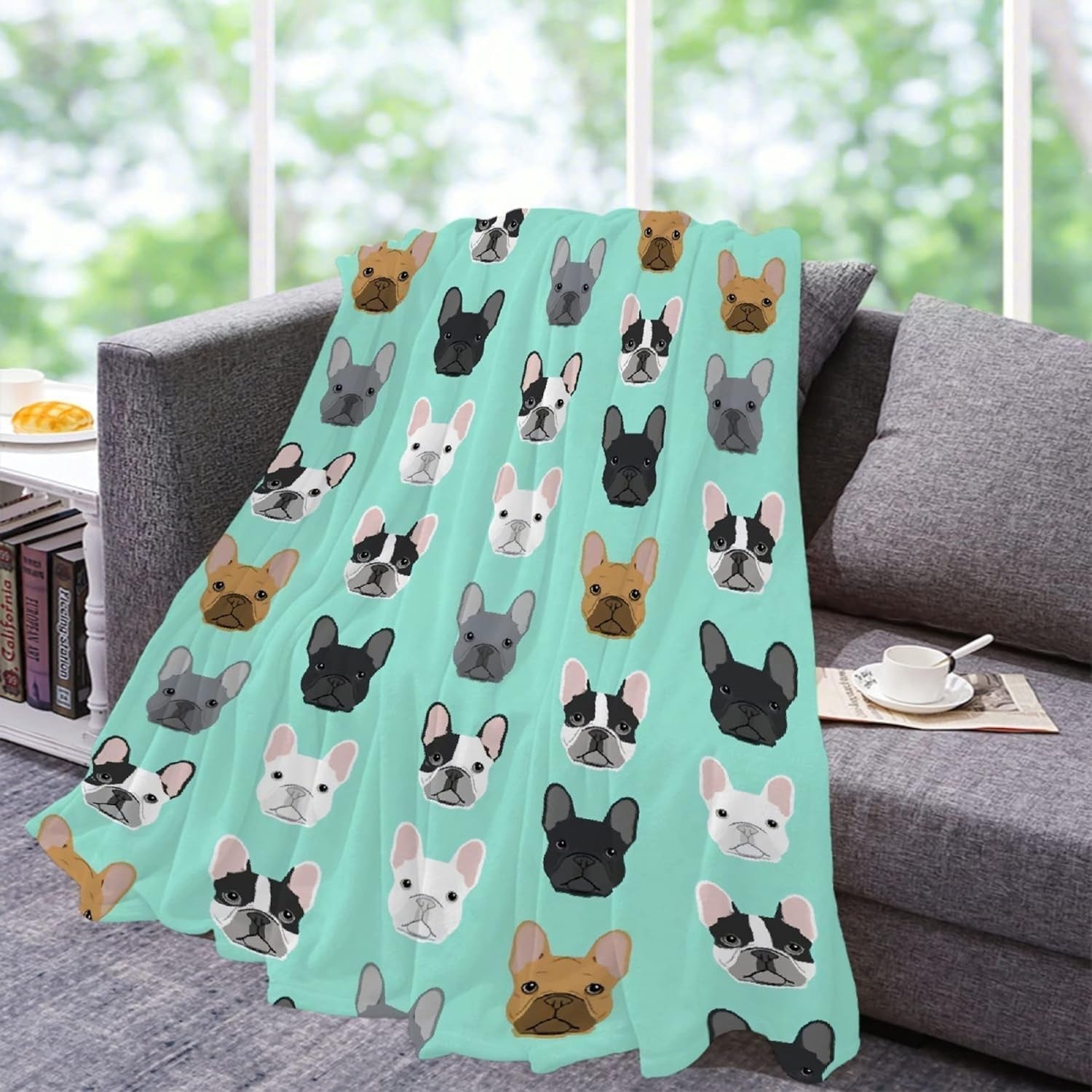 Tapiserie buldog francez imprimat motiv fata Casa - Accesorii si Decoratiuni Naty Shop