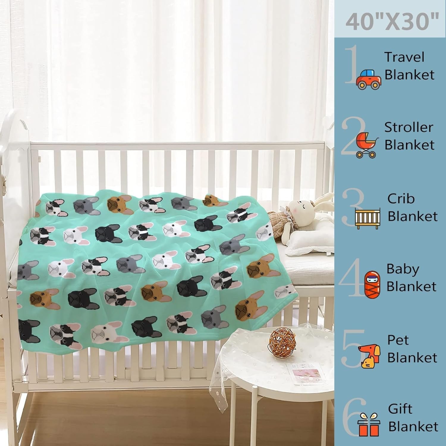 Tapiserie buldog francez imprimat motiv fata Casa - Accesorii si Decoratiuni Naty Shop
