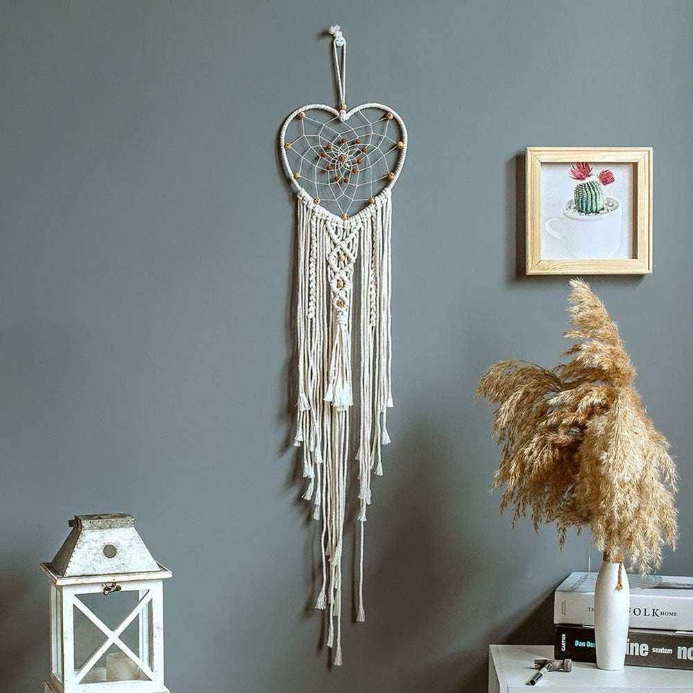 Tapiserie deco dreamcatcher tesute decorare peretelui alb Casa - Accesorii si Decoratiuni Naty Shop Inima iubirii