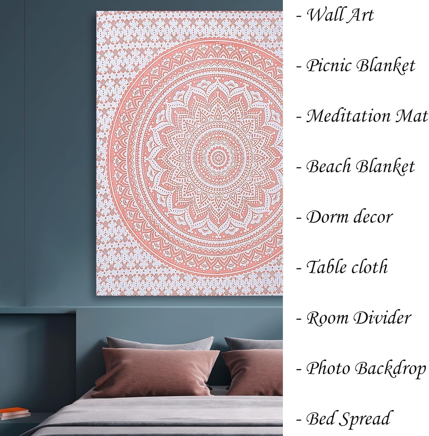 Tapiserie furnishful finesse mandala roz Casa - Accesorii si Decoratiuni Naty Shop