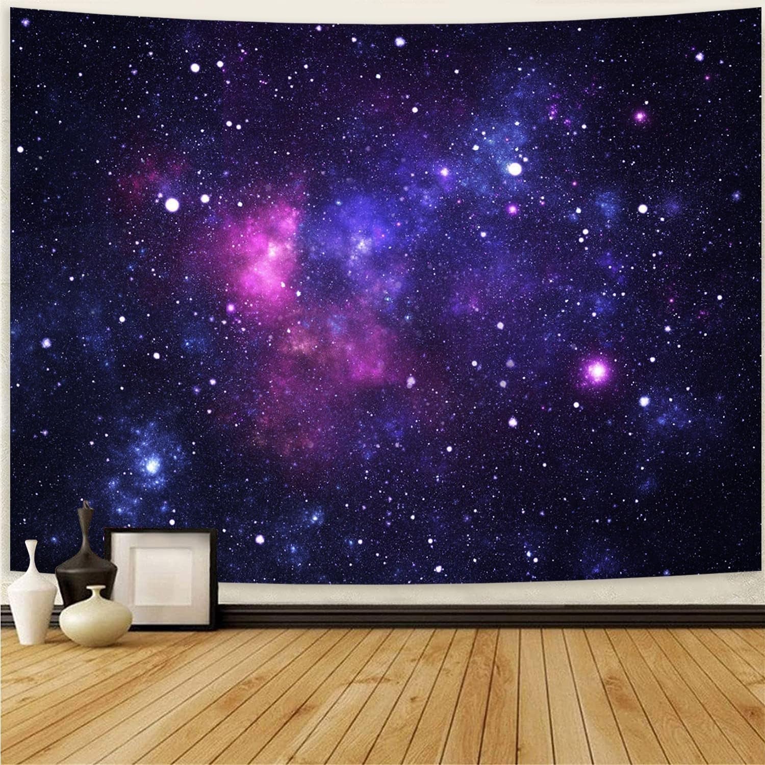 Tapiserie galaxie lumina neagra cer instelat albastru reactiv Casa - Accesorii si Decoratiuni Naty Shop
