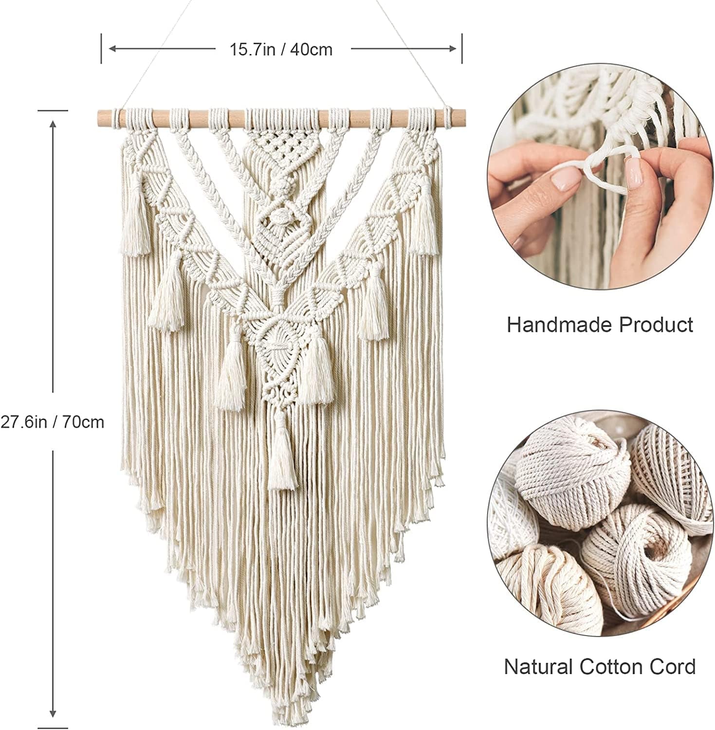 Tapiserie geometric tesute bej bumbac arta Casa - Accesorii si Decoratiuni Naty Shop