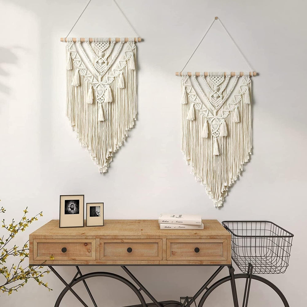 Tapiserie geometric tesute bej bumbac arta Casa - Accesorii si Decoratiuni Naty Shop