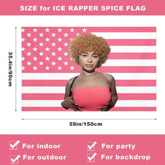 Tapiserie ice spice flag pink steaguri Casa - Accesorii si Decoratiuni Naty Shop