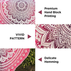 Tapiserie india prosop plaja rotund mandala hippie mare Casa - Accesorii si Decoratiuni Naty Shop