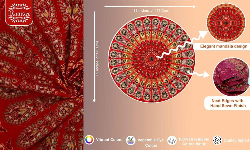 Tapiserie india prosop plaja rotund mandala hippielarge indian Casa - Accesorii si Decoratiuni Naty Shop