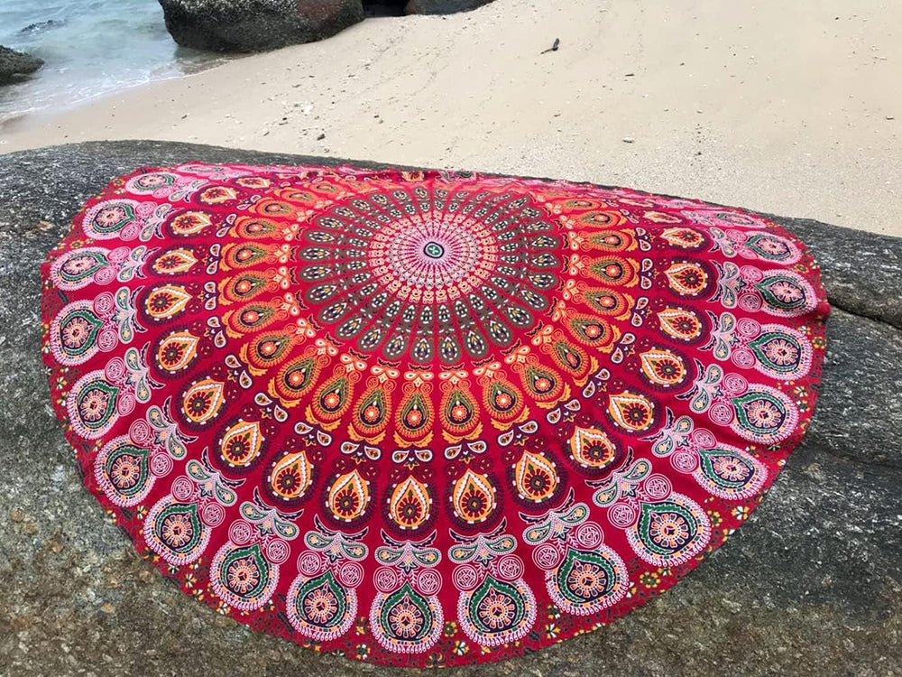 Tapiserie india prosop plaja rotund mandala hippielarge indian Casa - Accesorii si Decoratiuni Naty Shop