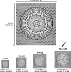 Tapiserie indian psihedelic mandala negru alb india Casa - Accesorii si Decoratiuni Naty Shop