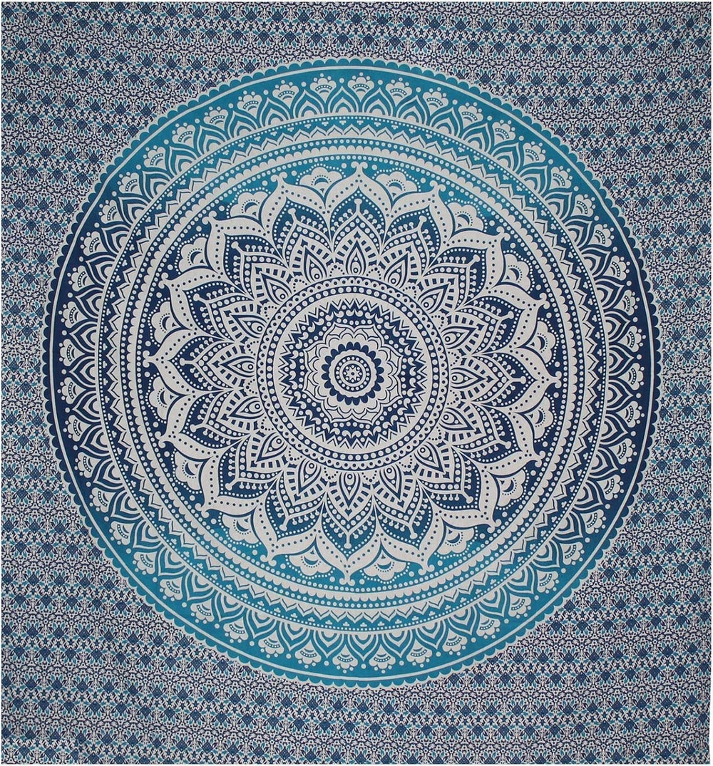Tapiserie indiana mandala albastru estetica decorarea camerei Casa - Accesorii si Decoratiuni Naty Shop