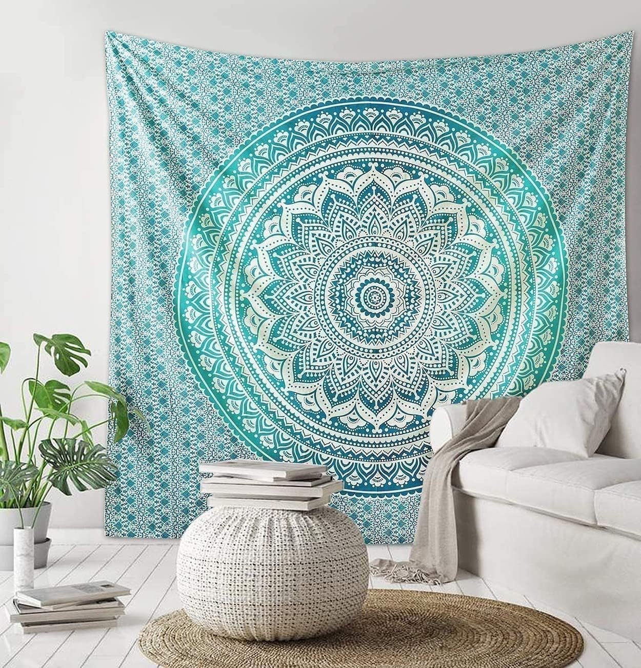 Tapiserie indiana mandala verde decorare estetica decorarea Casa - Accesorii si Decoratiuni Naty Shop Default Title
