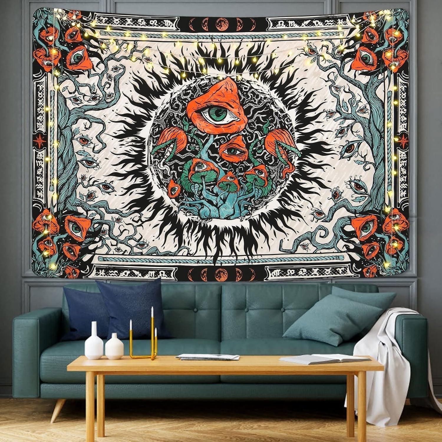 Tapiserie yrendenge ciuperci arderea soarelui panza hippie eyes Casa - Accesorii si Decoratiuni Naty Shop