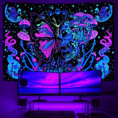 Tapiserie yrendenge tapiterie fluorescenta fluturi faza Casa - Accesorii si Decoratiuni Naty Shop